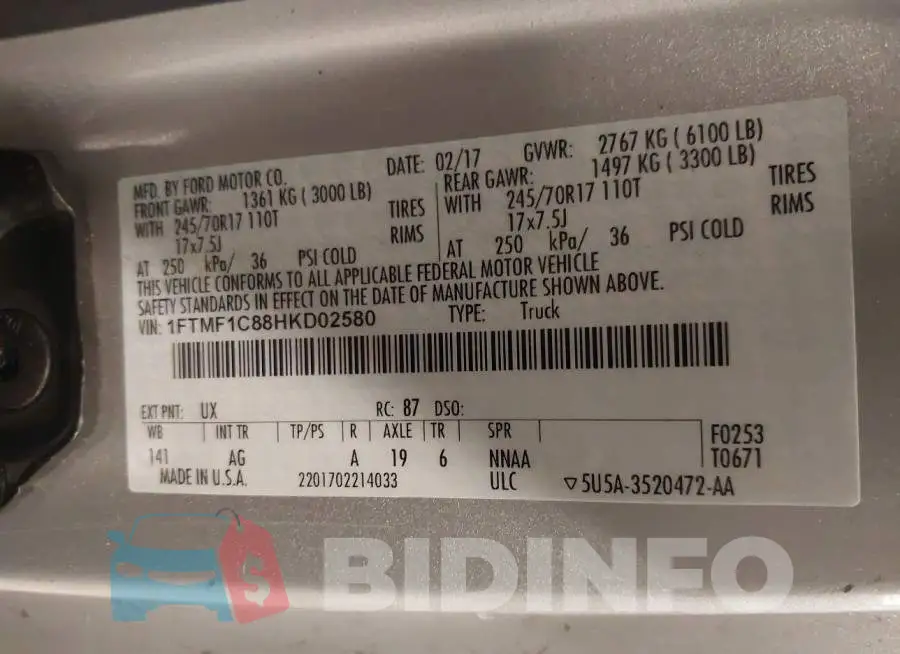 1FTMF1C88HKD02580 Photo# 9