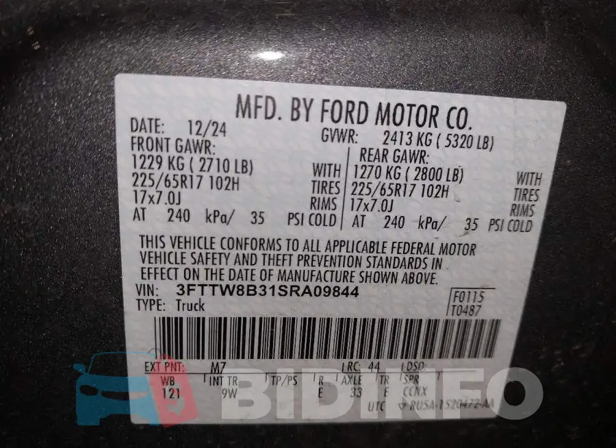 3FTTW8B31SRA09844 Photo# 9