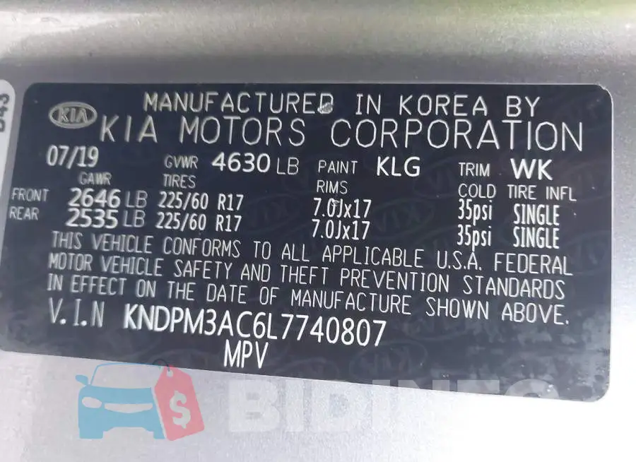 KNDPM3AC6L7740807 Photo# 9