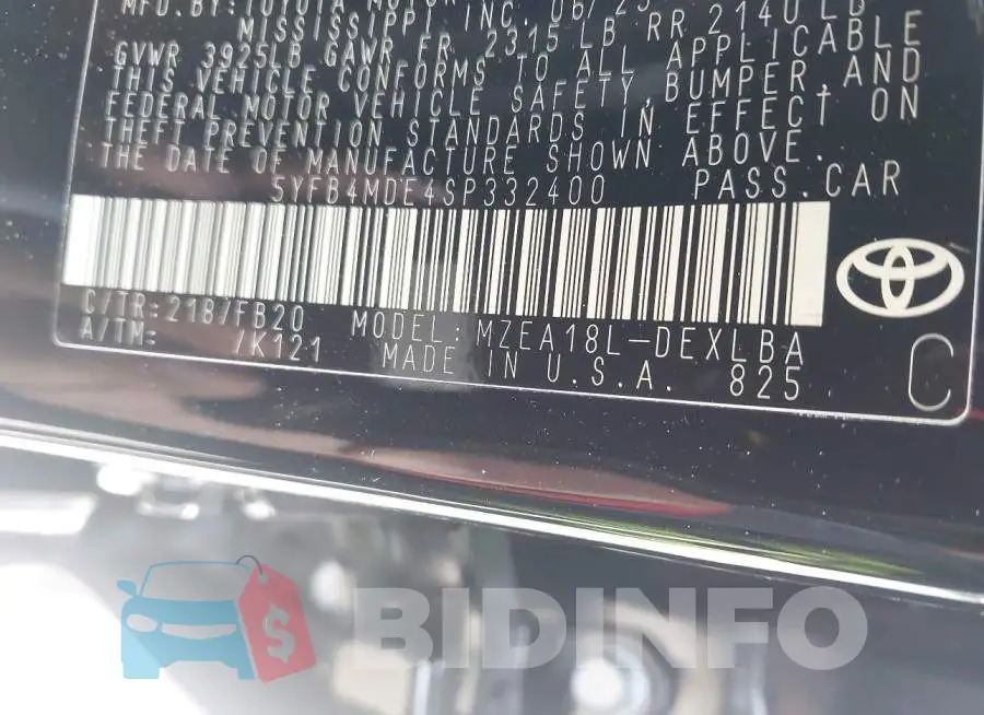 5YFB4MDE4SP332400 Photo# 9
