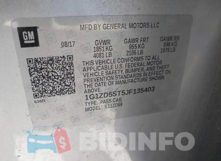1G1ZD5ST5JF135403 Photo# 9