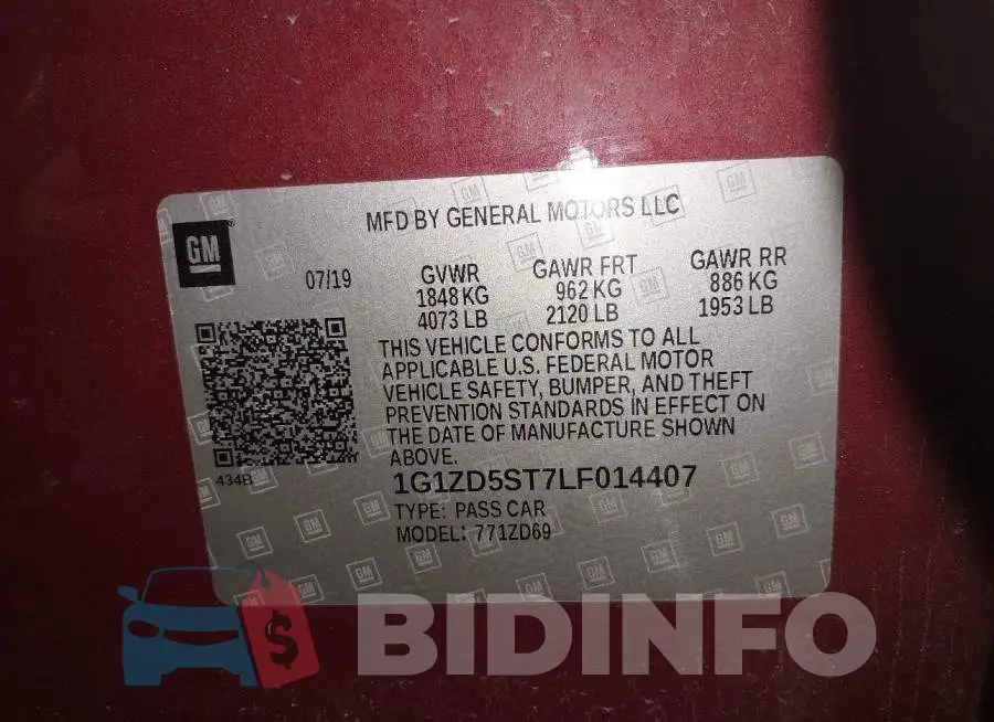 1G1ZD5ST7LF014407 Photo# 9