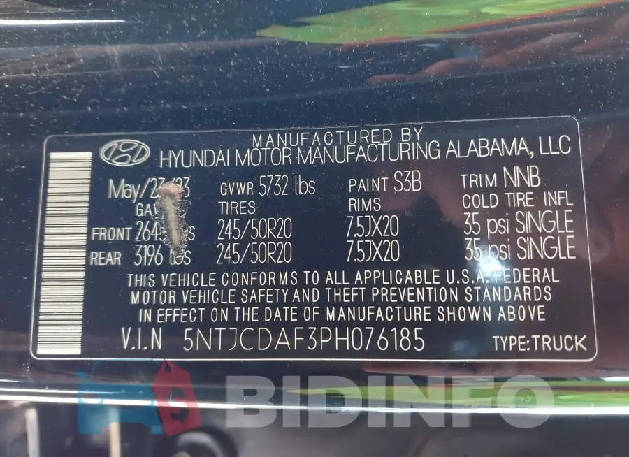 5NTJCDAF3PH076185 Photo# 9