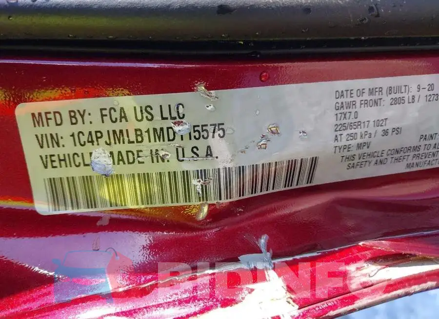 1C4PJMLB1MD115575 Photo# 9