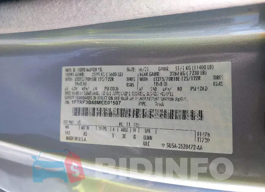 1FTRF3B68MEE01507 Photo# 8
