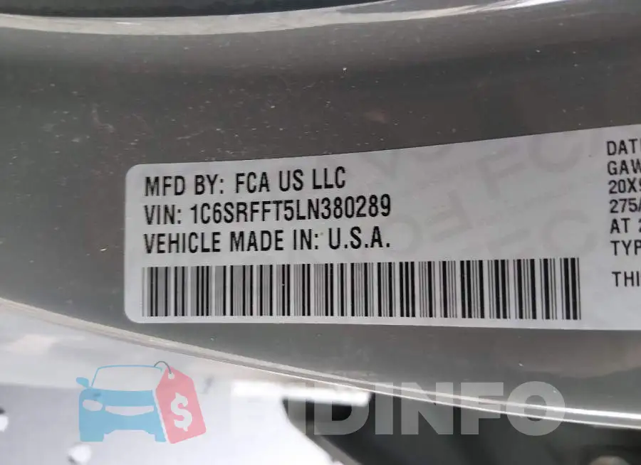 1C6SRFFT5LN380289 Photo# 9