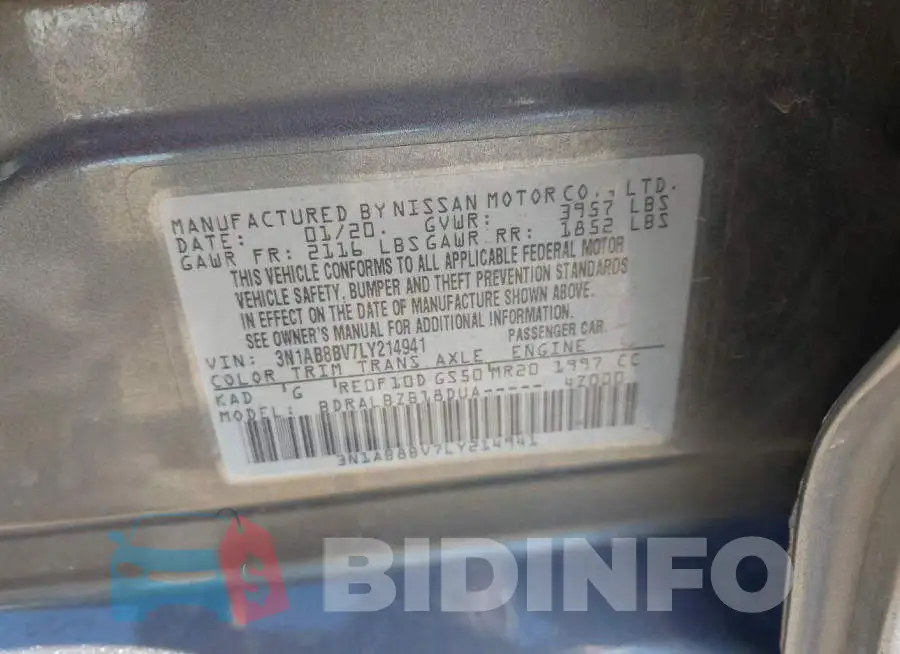 3N1AB8BV7LY214941 Photo# 9