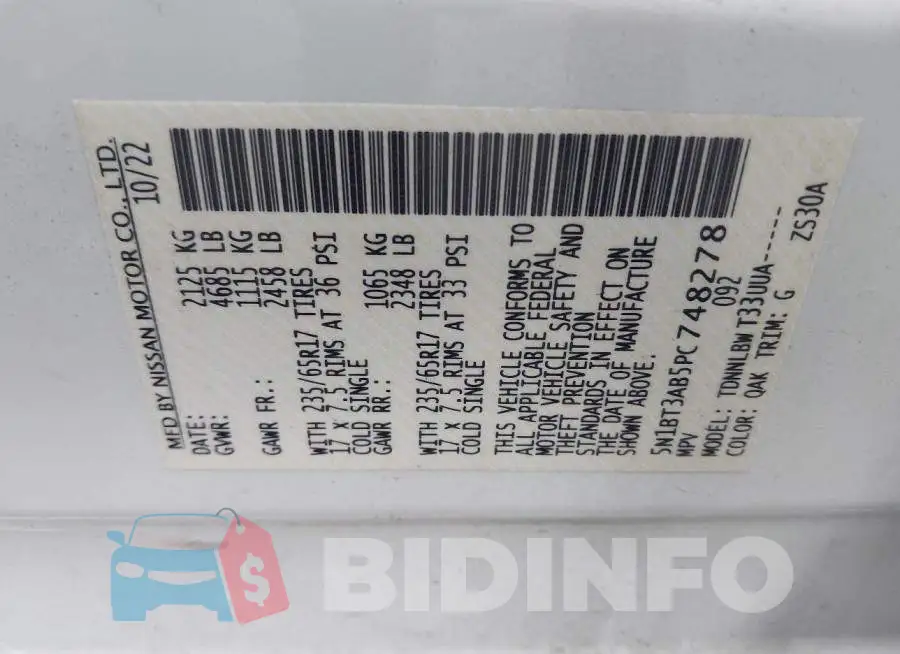 5N1BT3AB5PC748278 Photo# 9
