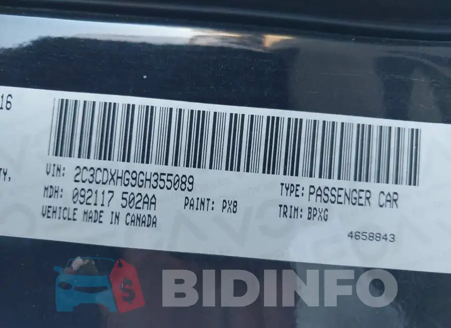 2C3CDXHG9GH355089 Photo# 9