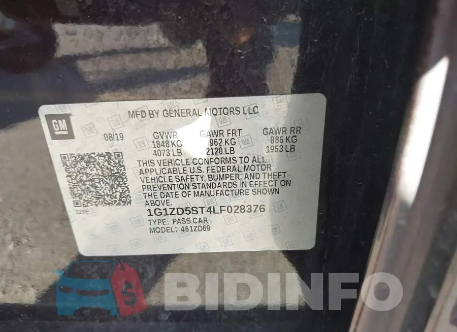 1G1ZD5ST4LF028376 Photo# 9