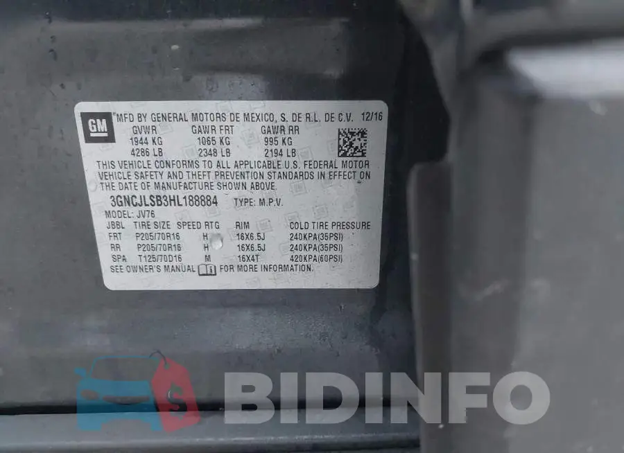 3GNCJLSB3HL188884 Photo# 9