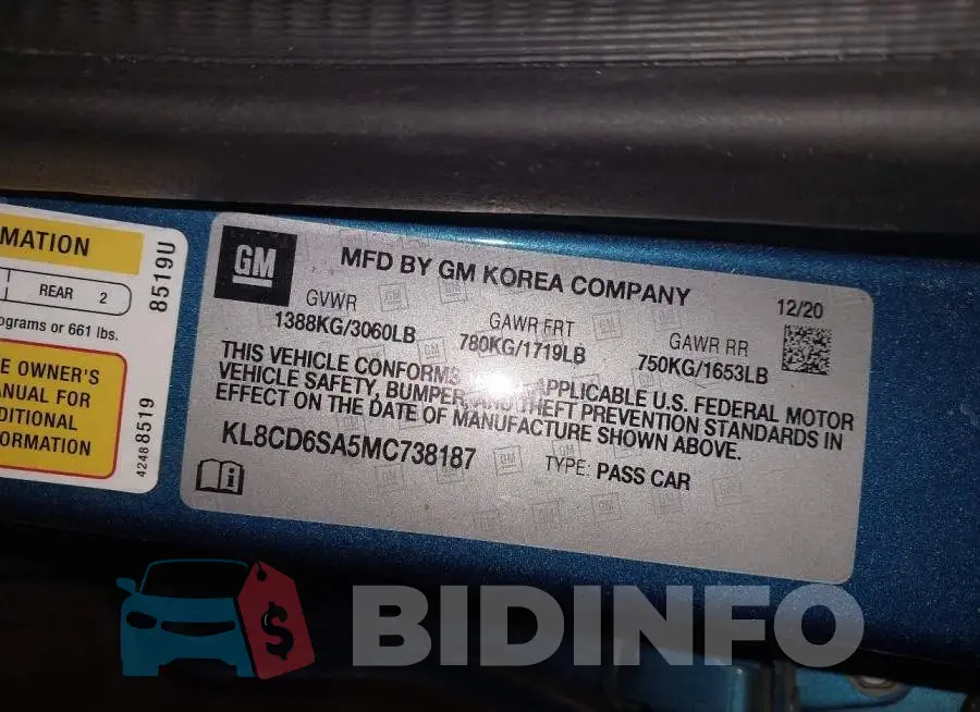 KL8CD6SA5MC738187 Photo# 9