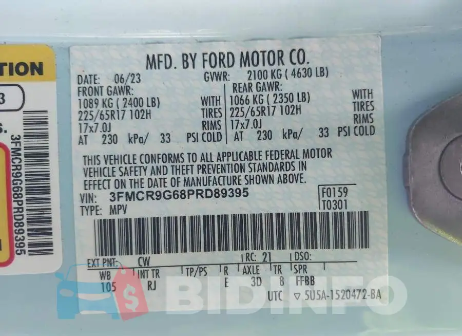 3FMCR9G68PRD89395 Photo# 9