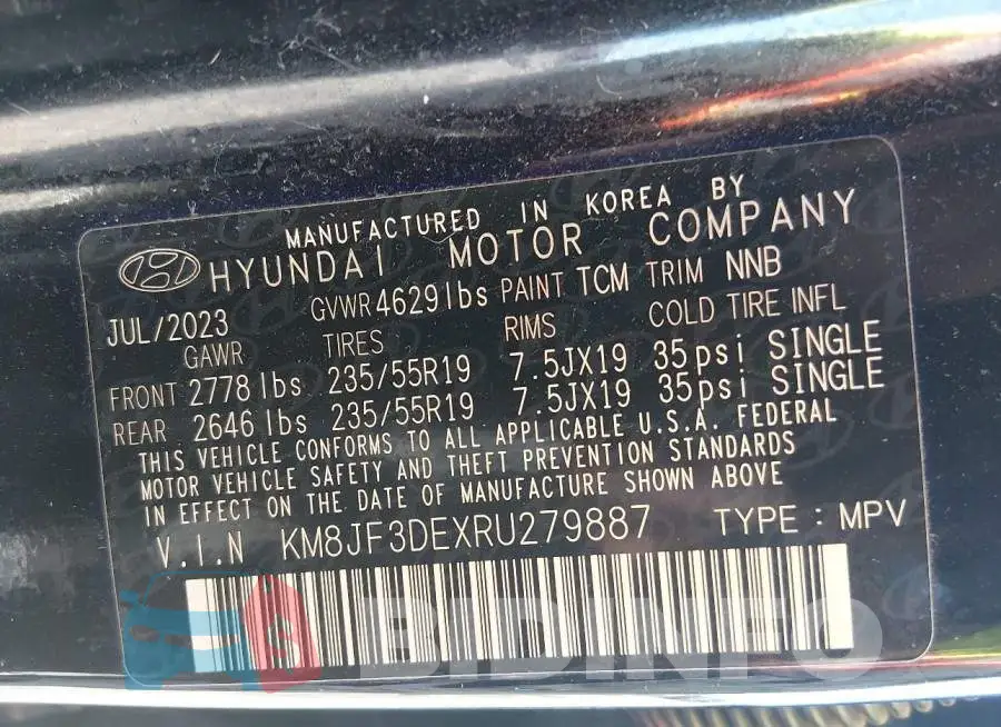 KM8JF3DEXRU279887 Photo# 9