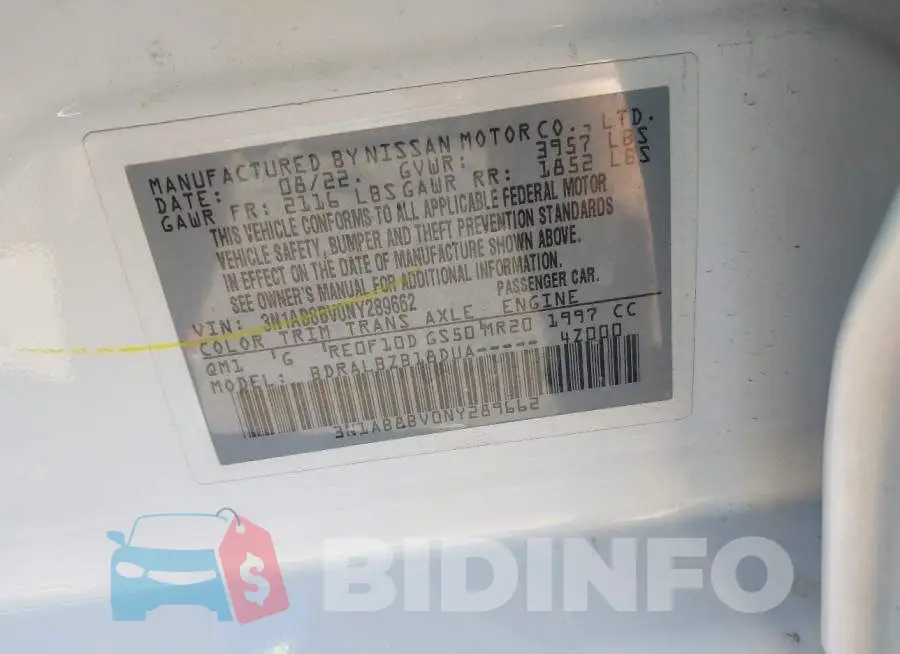 3N1AB8BV0NY289662 Photo# 9