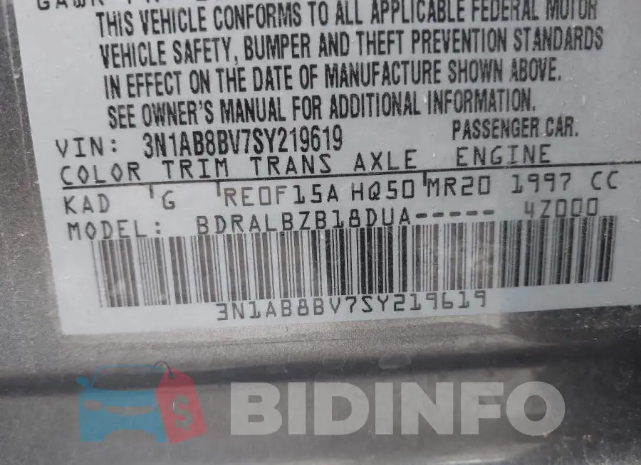 3N1AB8BV7SY219619 Photo# 9