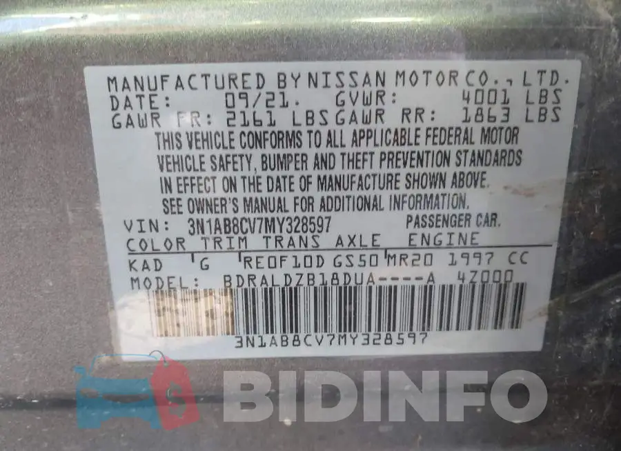 3N1AB8CV7MY328597 Photo# 9