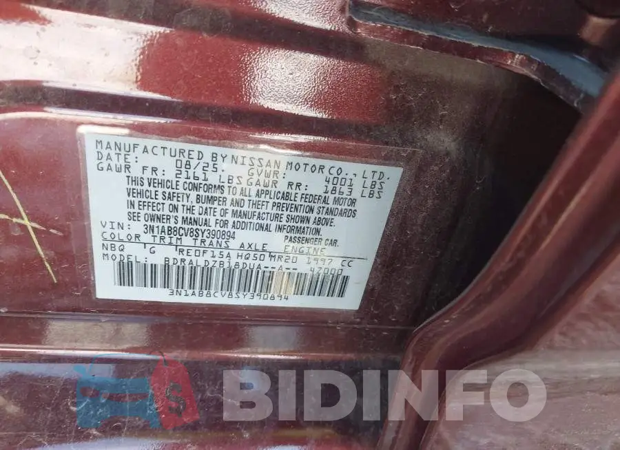 3N1AB8CV8SY390894 Photo# 9