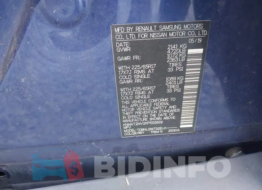 KNMAT2MV2KP555619 Photo# 9