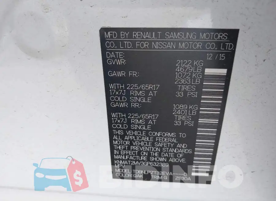 KNMAT2MV3GP632389 Photo# 9