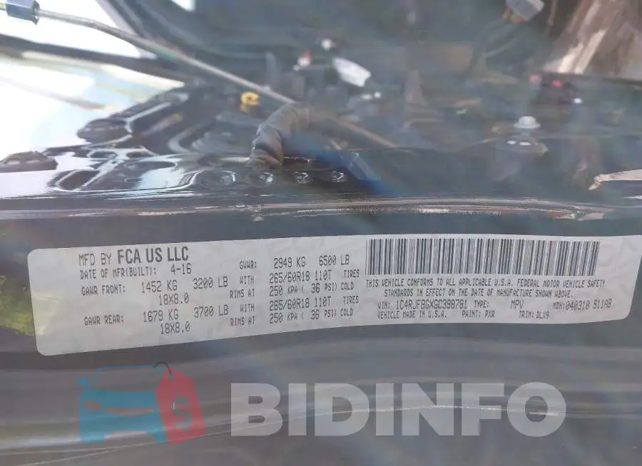 1C4RJFBGXGC398781 Photo# 9