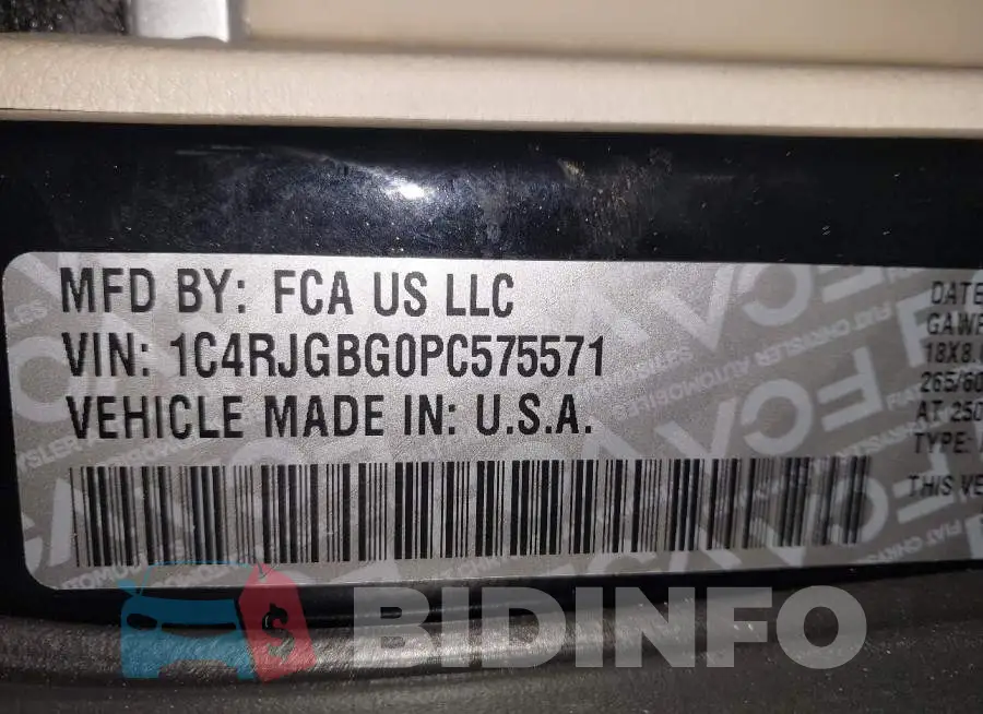 1C4RJGBG0PC575571 Photo# 9