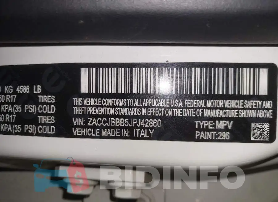ZACCJBBB5JPJ42860 Photo# 9