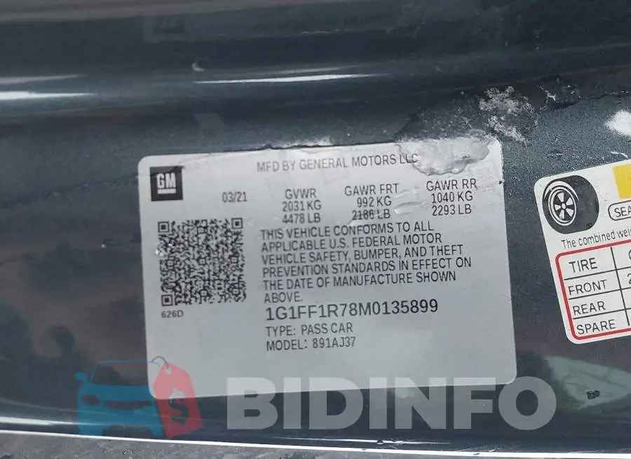 1G1FF1R78M0135899 Photo# 9