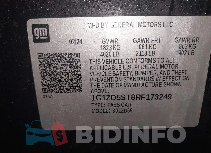 1G1ZD5ST8RF173249 Photo# 9