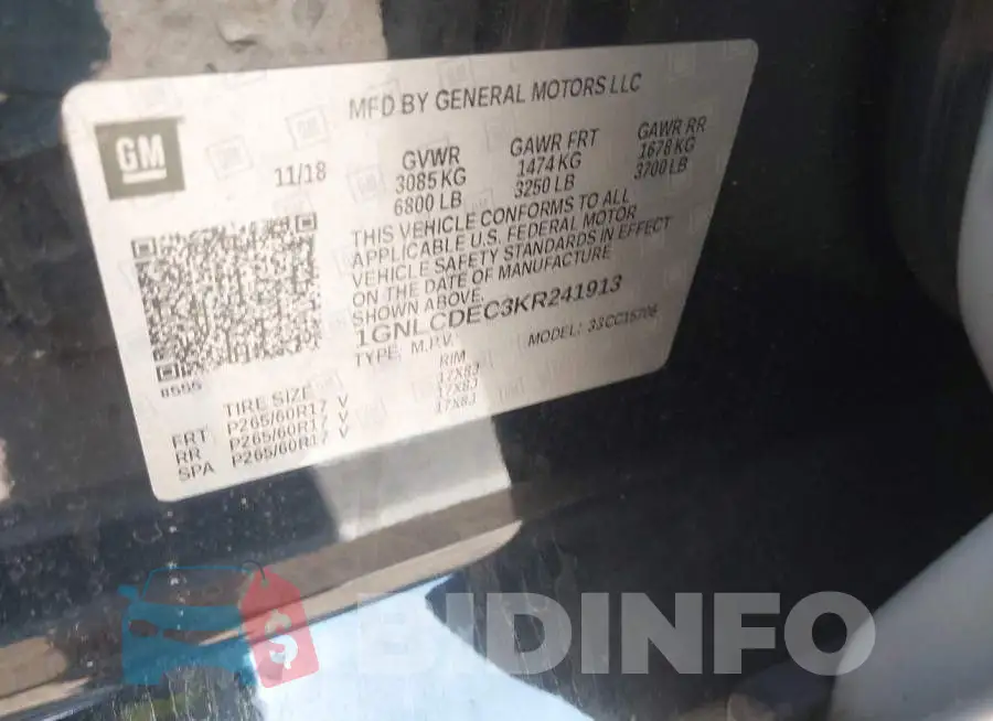 1GNLCDEC3KR241913 Photo# 4