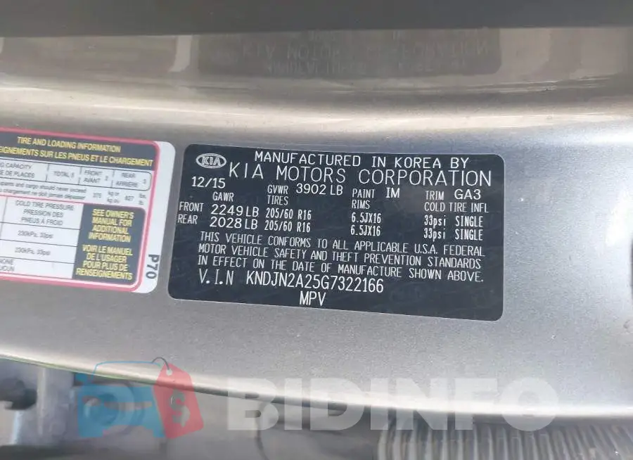 KNDJN2A25G7322166 Photo# 9