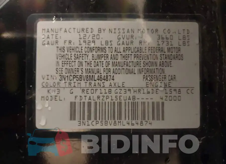 3N1CP5BV8ML464874 Photo# 9