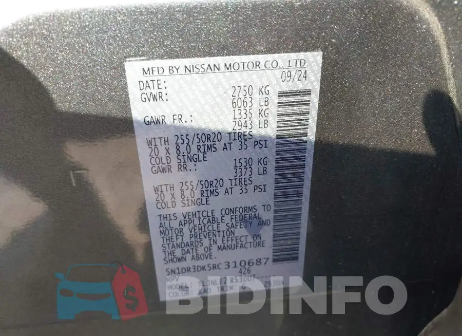 5N1DR3DK5RC310687 Photo# 9