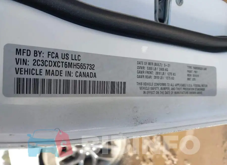 2C3CDXCT6MH565732 Photo# 9