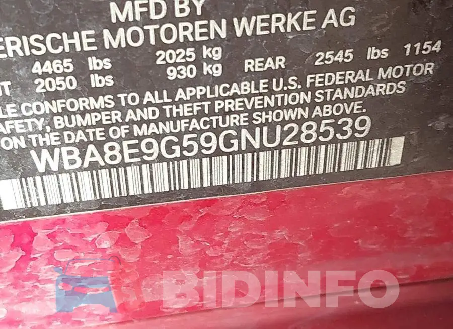 WBA8E9G59GNU28539 Photo# 9
