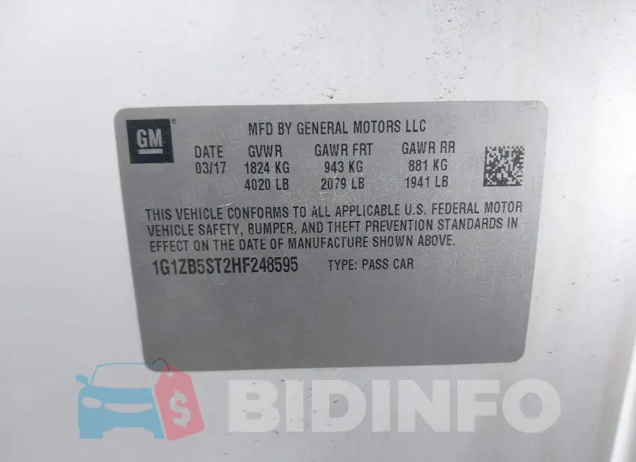 1G1ZB5ST2HF248595 Photo# 9