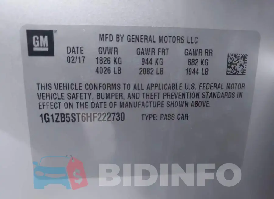 1G1ZB5ST6HF222730 Photo# 9