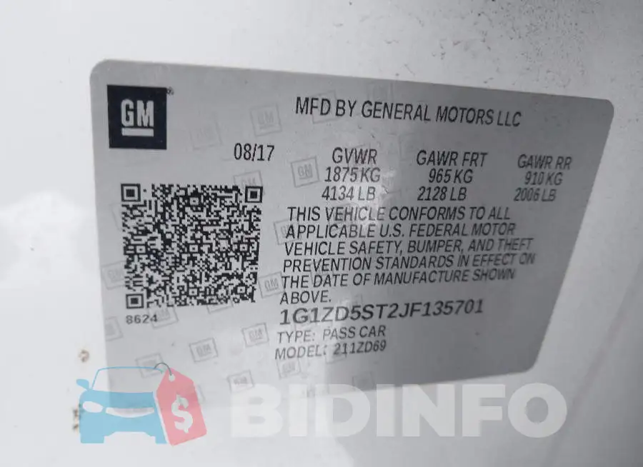 1G1ZD5ST2JF135701 Photo# 9