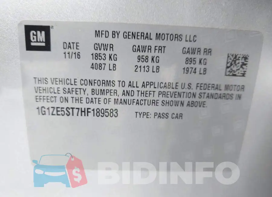1G1ZE5ST7HF189583 Photo# 9