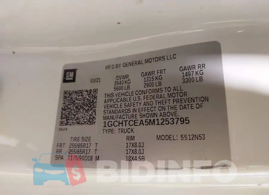 1GCHTCEA5M1253795 Photo# 9