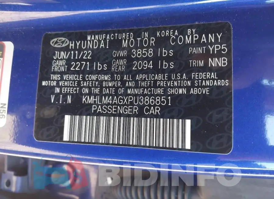 KMHLM4AGXPU386851 Photo# 9