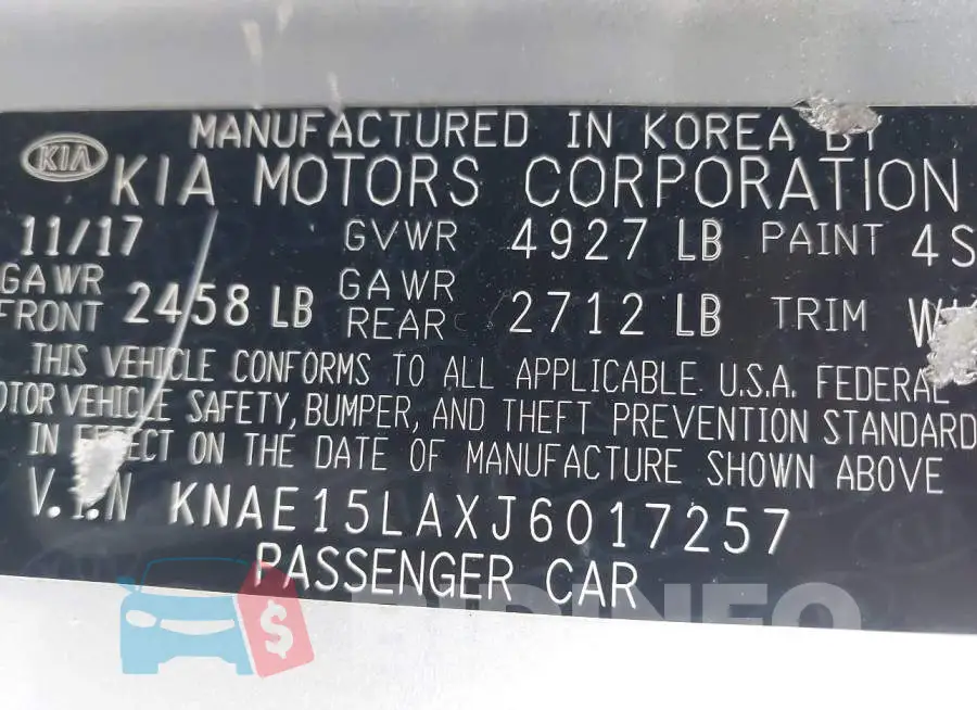 KNAE15LAXJ6017257 Photo# 9