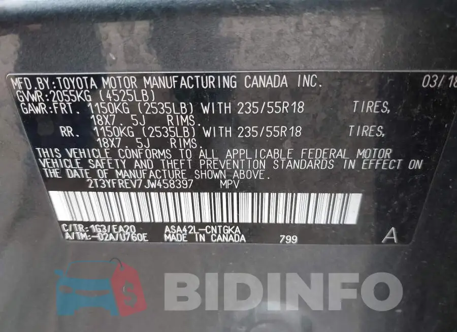 2T3YFREV7JW458397 Photo# 9