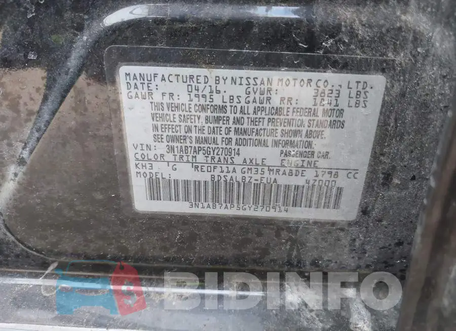 3N1AB7AP5GY270914 Photo# 9