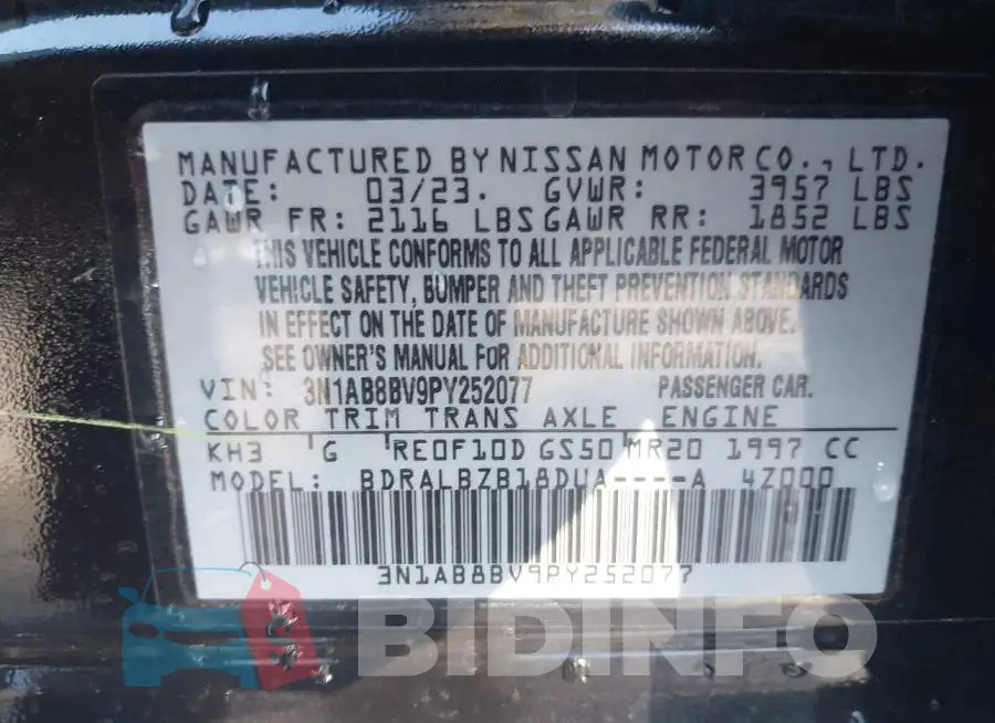 3N1AB8BV9PY252077 Photo# 9