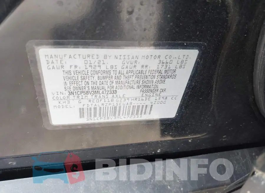 3N1CP5BV3ML472333 Photo# 9