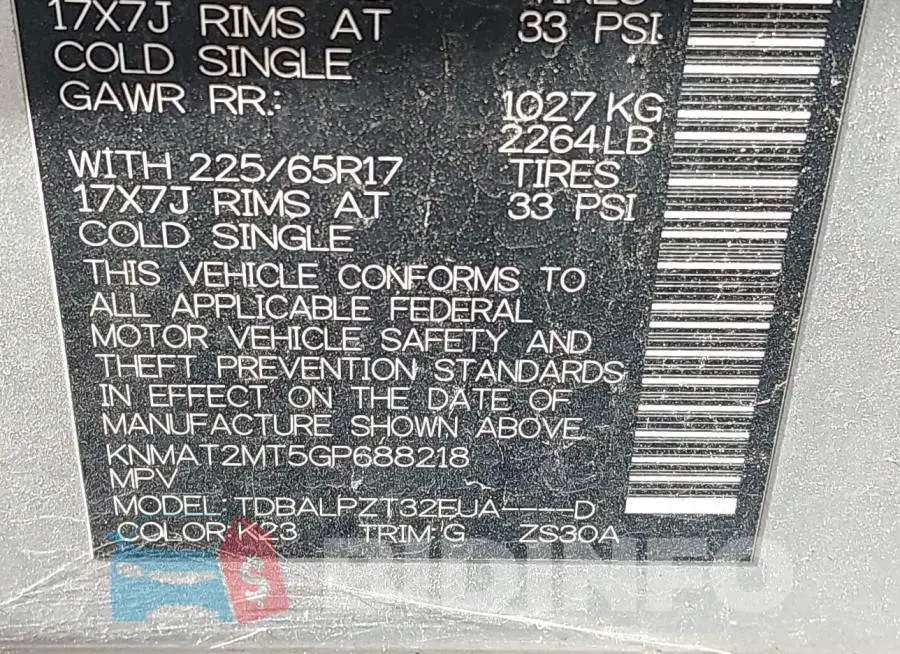 KNMAT2MT5GP688218 Photo# 9