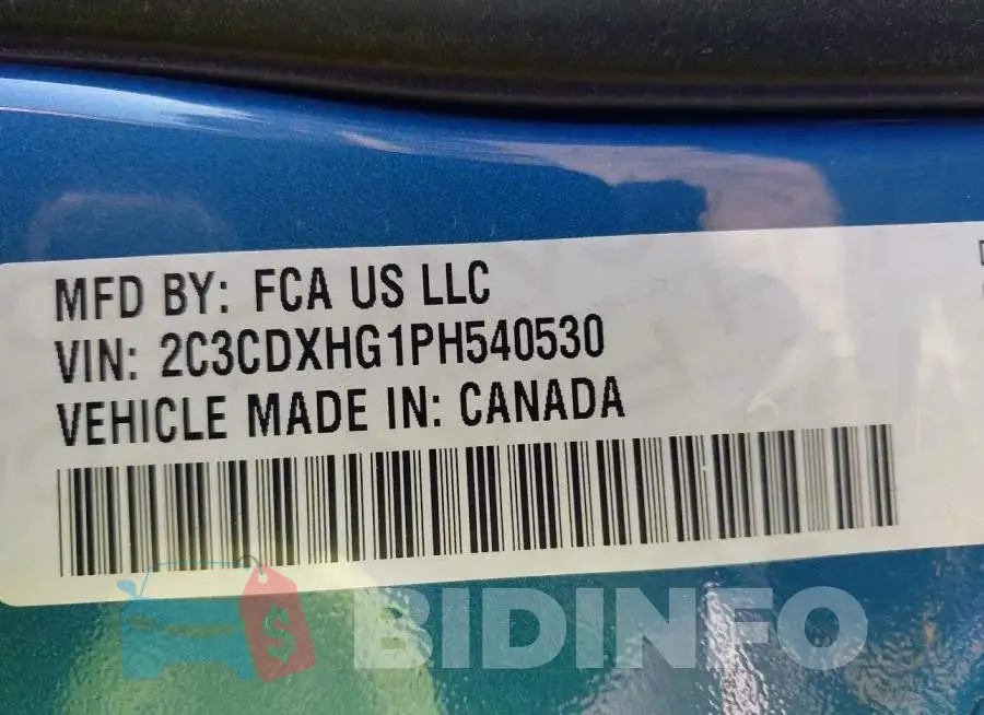 2C3CDXHG1PH540530 Photo# 9