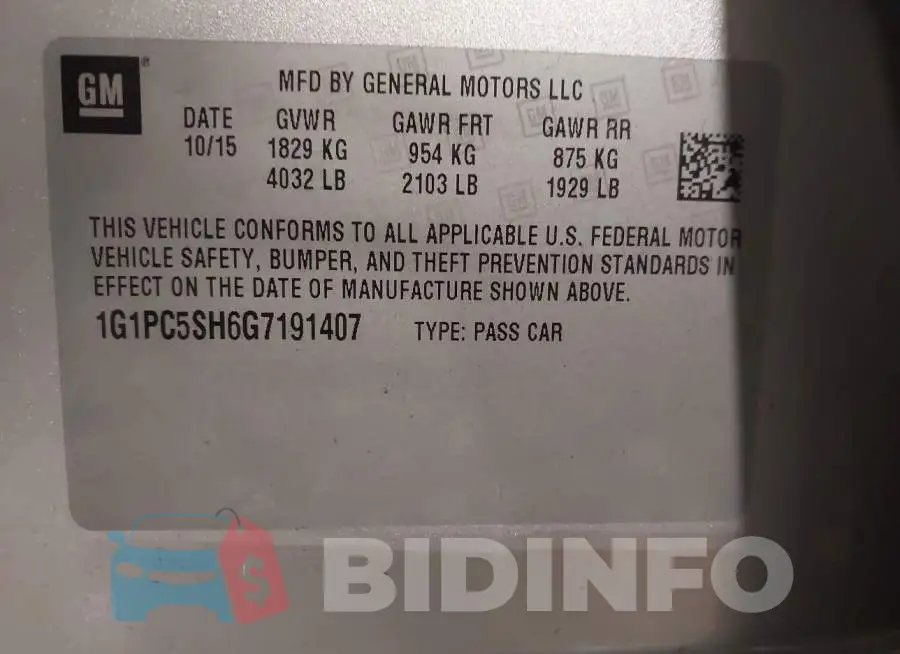 1G1PC5SH6G7191407 Photo# 9