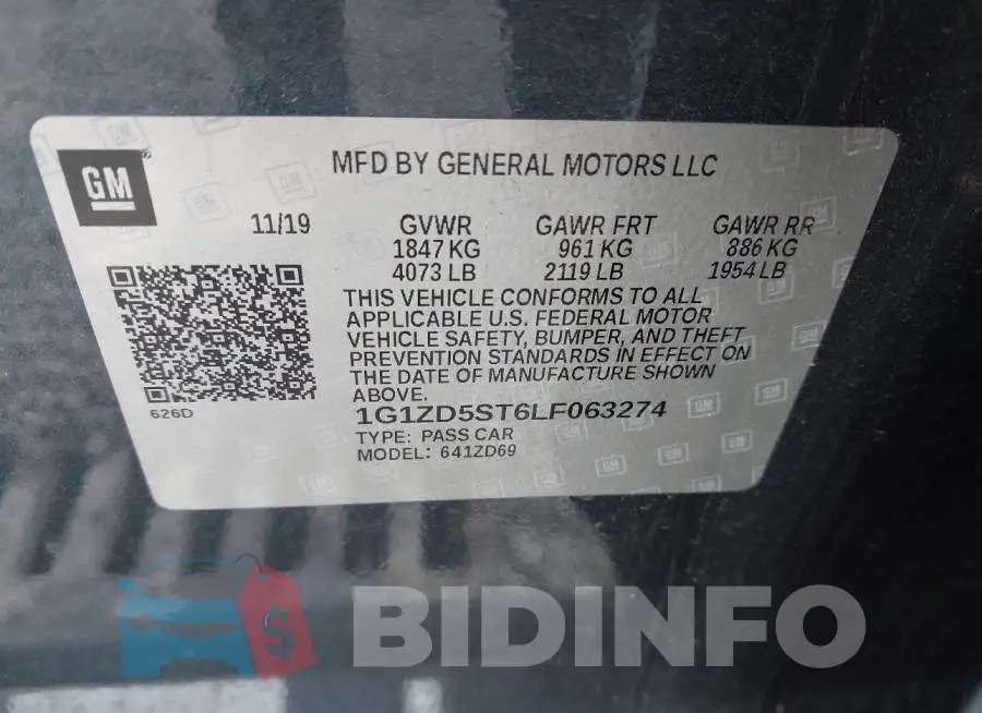 1G1ZD5ST6LF063274 Photo# 9